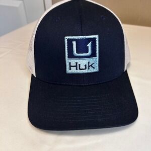 Huk Fishing Performance Headwear Trucker Hat Navy White Mesh One Size Fits Most